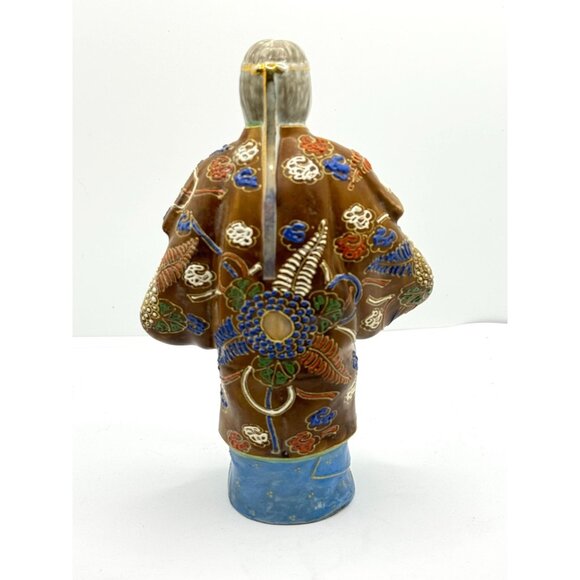 Vintage Japanese Hand-Painted Ceramic Figurine - Intricate Kimono Design - Picture 4 of 5